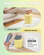 B FSOBEIIALEO Storage Ottoman Cube, 12.6" Ottoman with Storage, Yellow