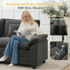Oversized Modular Sectional Sofa Set, Convertible Deep Seat Cloud Couch with Ottoman, Large U Shaped Corner Couch with Throw Pillows for Living Room (Blue Grey, 8 Seater)
