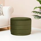 23" Round Velvet Storage Ottoman with Reversible Lid, Soft Padded Footrest and Hidden Storage, Large Upholstere Tray Top Ottoman Footstool for Living Room, Bedroom, Entryway, Olive Grreen