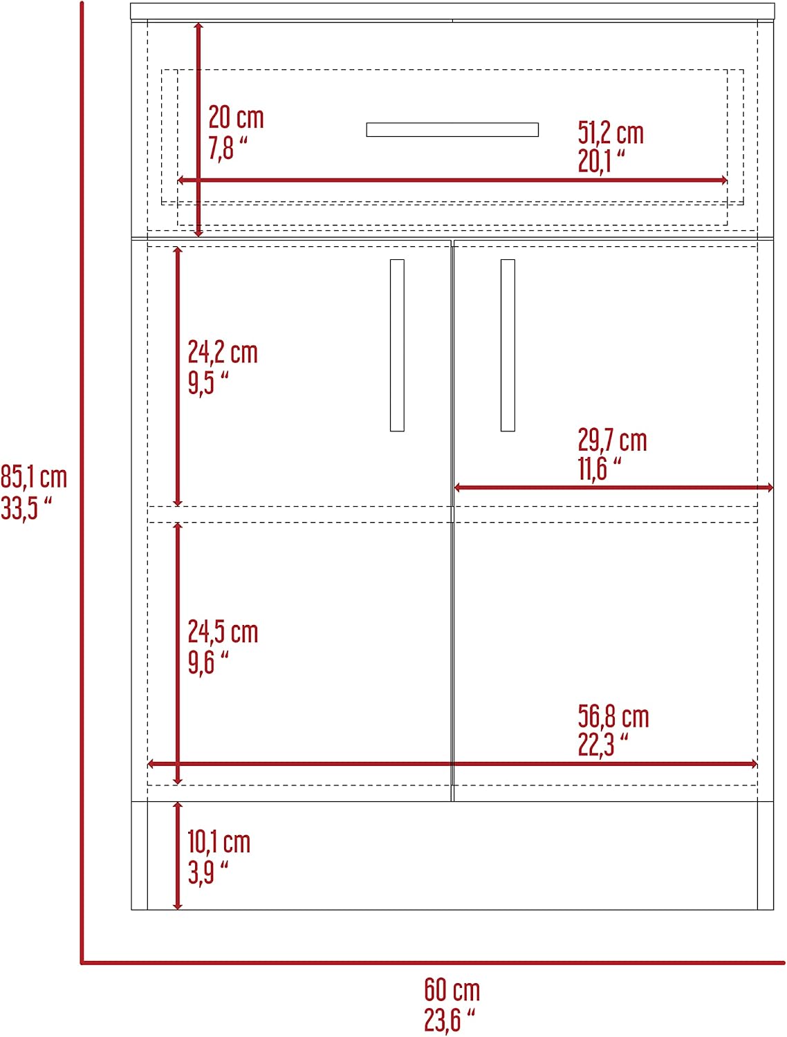 Pantry Cabinet,One Drawer,One Double Door Cabinet with Two Shelves,for Kitchen,Dining Room