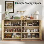 Fluted Sideboard Buffet Cabinet with Storage, Wood Sideboard Cabinet with Doors, Small Credenza Buffets & Sideboards for Kitchen Room, Accent Cabinets for Entryway Living Room Hallway Home