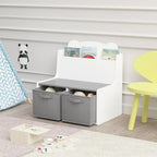 Kids Bookshelf with Chalkboard Side, Bear-Shaped Wooden 3-Tier | Bear-shaped wooden bookcase with 3-tier open shelves and a chalkboard side for drawing; sturdy, kid-safe rounded corners