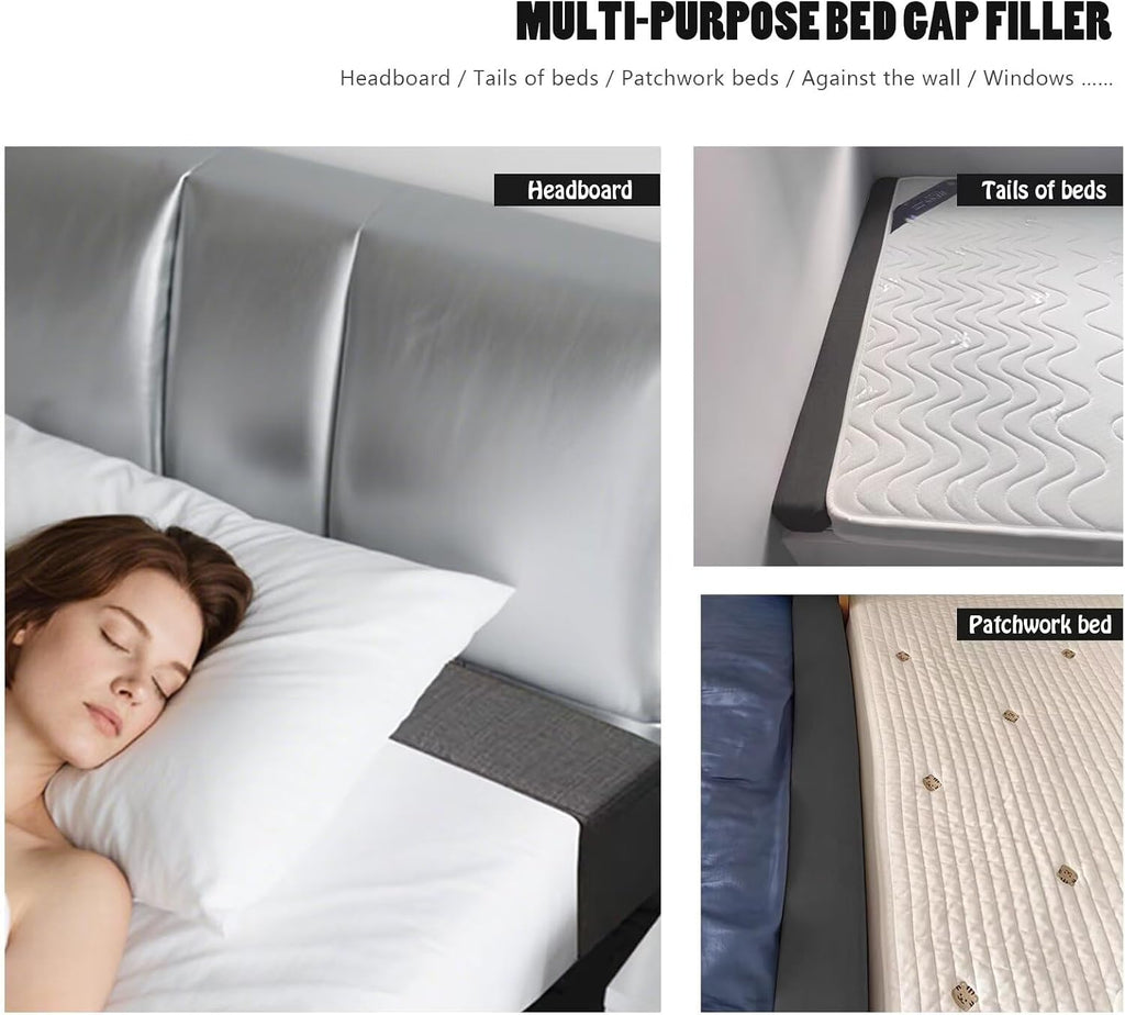 Bed Gap Filler Mattress Extender for Between Mattress and Wall | Close Gap Between Mattress and Headboard or Wall, Bed Space Crack, Removable Cover, Queen/King 39"x6"x8"