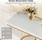 Tribesigns 41.3" Console Table, Industrial 4-Tier Sofa Entryway Table with Circle Base, Narrow Wood Accent Tables with Storage Shelves for Living Room, Hallway, Foyer, White Gold