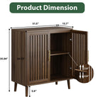 Buffet Cabinet with Storage Walnut Sideboard with Grille Doors&Adjustable Shelf, Wood Coffee Bar Storage Cabinet for Kitchen Living Room Entryway (31.5 Inch)