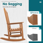 THOEOE Outdoor Rocking Chairs Set of 2, Oversized Patio Rocking Chair | HDPE Outdoor Rockers for Front Porch, Patio, Backyard, Balcony and Garden. All-Weather High Back Design, Wood
