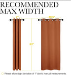 NICETOWN Halloween Blackout Curtain Panels for Girls Room, Nursery Essential Thermal Insulated Solid Grommet Top Blackout Drapes (Burnt Orange, 1 Pair, 34 x 63 Inch)
