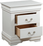 Knocbel Traditional Nightstand End Tables Side Table with 2 Drawers and Metal Handles for Bedroom Living Room Entryway, Fully Assembled, 21" W x 15" D x 24" H White