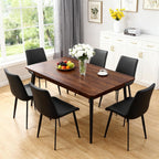 Black Dining Chairs Set of 4, PU Leather Dining Room Chairs, Upholstered Kitchen Chairs with Ergonomic Backrest & Sturdy Metal Legs, Perfect for Dining Room, Living Room, Black