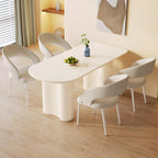 Rectangle Dining Table Set for 4, Modern Dinner Table with 4 Chairs for Kitchen, White Indoor 5 Pieces Kitchen Table Set, 62.99" L