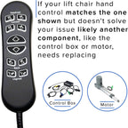 Genuine Pride OEM 10-Button 5-Pin Replacement Remote Hand Control for Pride VivaLift Lift Chair (Standard & Early Version Viva Lift 2) - (CTL1804039) for Standard & Early Version VivaLift 2 Models