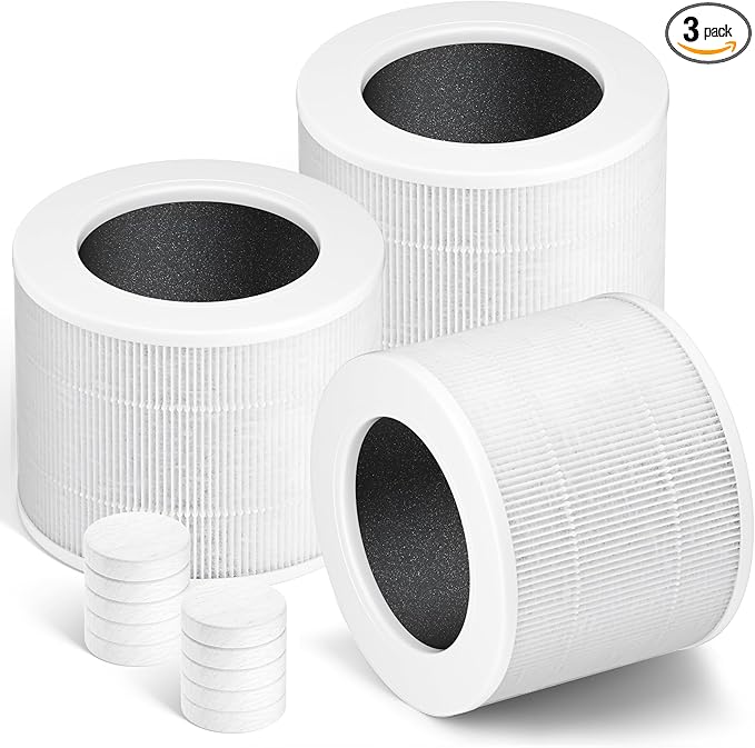 Core Mini Replacement Filter for LEVOIT Air Purifier Core mini-rf, 3-in-1 Pre, H13 True HEPA, Activated Carbon Filtration System, Pack of 3