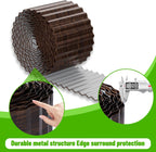 SnugNiture 3 Rolls Corrugated Metal Garden Edging,8" x 20' Landscape Edging Border,Sturdy Metal Lawn Edging for Landscaping, Garden,Flower Bed and Yard(Total 60 Ft)