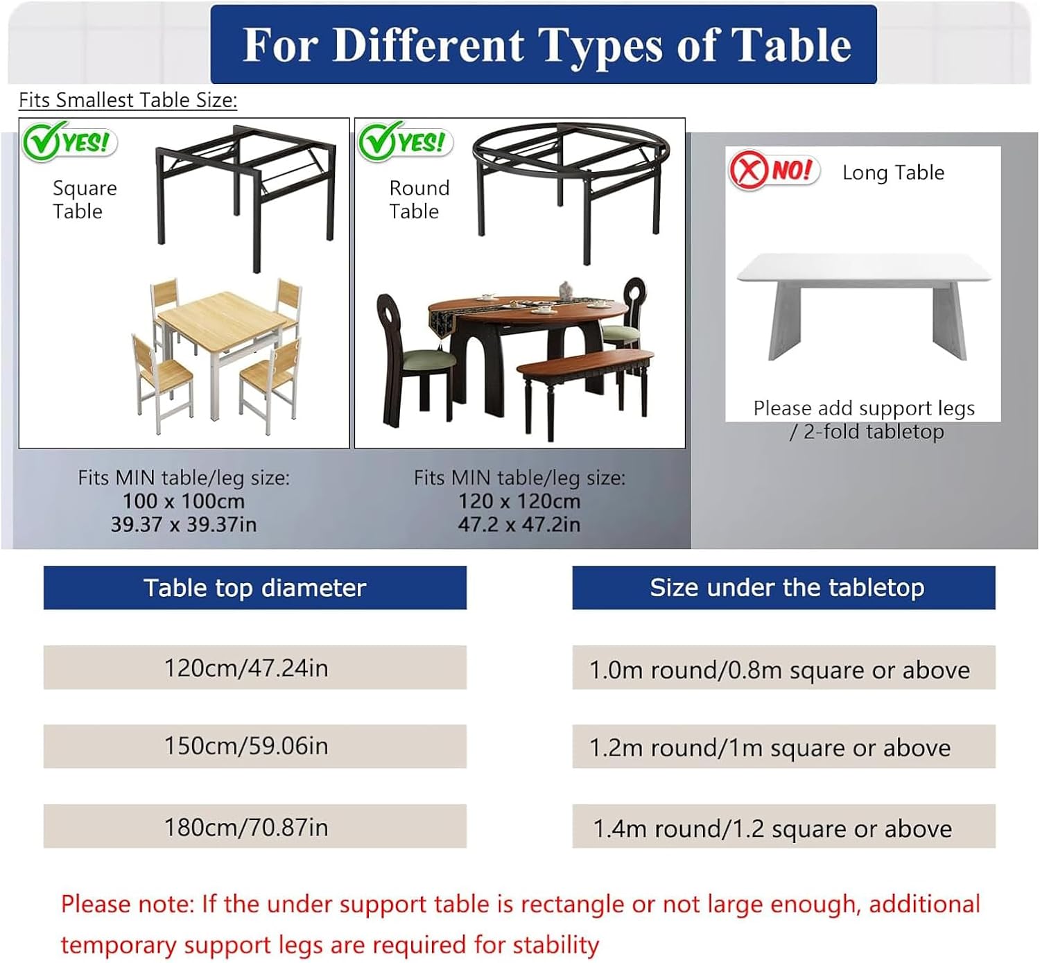 Folding Round Table Top Extender 60'' inch Wood Round Table Top No Legs Foldable Replace Desktop for Indoor Outdoor Patio Table Heavy-Duty Portable Table Extender Top (Walnut, 59in)