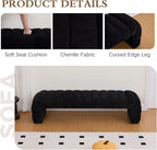 Chifee & Vingol 69.7" W Modern Living Room Bench Upholstered Bedroom Benches End of Bed Bench for Entryway, Dining Room and Living Room,Black