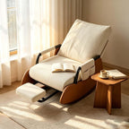 Detachable Footrest Rocking Chair,Rocking Chair with Foot Rest | Foldable Adjustable Indoor Reclining Rocker