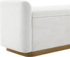 KEIKI 49" Storage Ottoman Bench with Safety Hinge, Ottoman with Storage, End of Bed Bench for Bedroom, Living Room, Entryway, Holds up to 350 lb, Beige