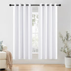 NICETOWN 100% Blackout Window Curtain Panels 78 inch Length for Living Room, Set of 2, Snow White, 55 inches Wide, Thermal Insulated Drapes