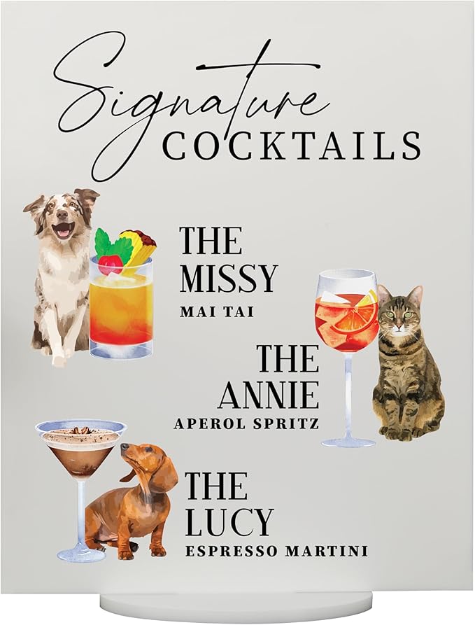 Pet Signature Drink Wedding Signs