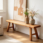 Narrow Entryway Bench Farmhouse Wood End of Bed Bench 20" 32" 39" 47" 55" 63" 71" 79" Sturdy Stable Skinny Long Benchs for Bedroom Hallway Dining Room Porch Easy to Assemble Natural Finish(39")