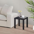 Kings Brand Furniture Zayne Modern Square Wood Parsons Side End Table for Bedside Use, Nightstand, Bedroom, Living Room, or Office (Black)