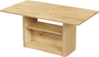 FUQARHY 63" Dining Table with Storage, Fluted Farmhouse Kitchen Table for 6 with 2-Tier Storage Shelf, Rectangular Wood Table