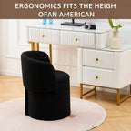 Storage Ottoman Modern Vanity Stool with Foldable Backrest | Teddy Velvet Footstool with Extra Seating Small Side Table Footrest Stool Makeup, Bedroom (Black)