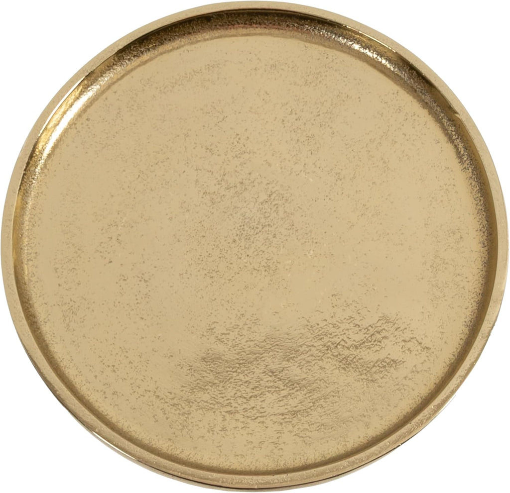 Kate and Laurel Ropa Transitional Round Pedestal Drink Table, 9 x 9 x 22, Gold, Decorative Cast Aluminum Mini Table with Spiral Rope Design for Use as Indoor Plant Stand or Living Room Accent