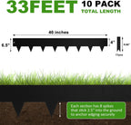 Hugeleaf Metal Landscape Edging, 40” L x 6.5” H Metal Edging for Landscaping with 11Pcs Stakes, Metal Garden Edging Pack of 10 (33 Feet Total Length)