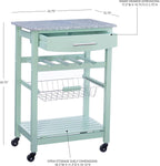 Linon Kitchen Island, Green, 15.75 x 22.83 x 33.86 Inches