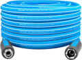 Fevone 80 ft x 5/8" Heavy Duty Garden Hose, Drinking Water Safe, Flexible & Kink-Free Hybrid Polymer Water Hose, Lightweight Outdoor Hose with swivel handles and 3/4" Solid Aluminum Fittings