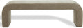 SAFAVIEH Couture - Caralynn Brown Chenille Curved Waterfall Upholstered Bench, Fully Assembled, 62.4" W x 18.1" D x 19.3" H (SFV5027S)