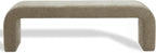 SAFAVIEH Couture - Caralynn Brown Chenille Curved Waterfall Upholstered Bench, Fully Assembled, 62.4" W x 18.1" D x 19.3" H (SFV5027S)