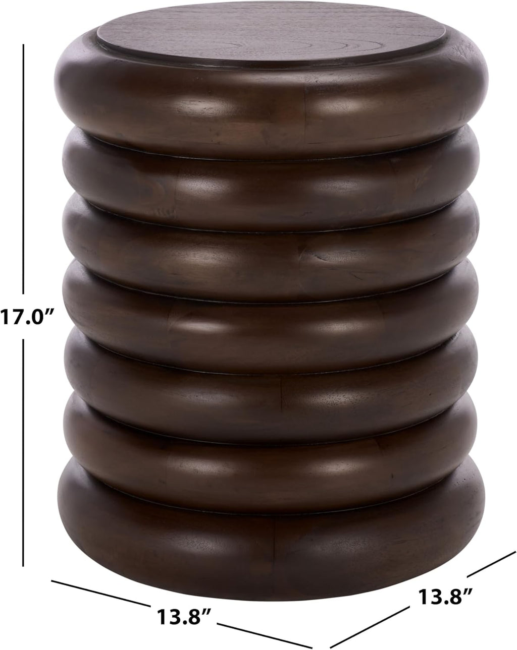 SAFAVIEH Home Collection - Anatoly Brown Accent Table, Sculptural Round Side Table, Bold Contemporary Design (ACC6615A)
