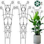 Stackable Metal Trellis for Climbing Plants Outdoor & Indoor - 4 Pack Garden Trellis for Potted Plants, Rust-Resistant Plant Support Stakes for Vines, Flowers - Sturdy Plant Trellis