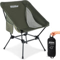 Wildhiker Lightweight Camping Chair – Folding Portable Chair for Adults, 2.16 lbs with Square Base and Carry Bag for Travel, Fishing, Motorcycle, Festival– Green