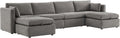 CHITA Oversized Modular Sectional Fabric Sofa Set, Extra Large U Shaped Couch with Reversible Chaise, 146 inch Width, 6 Seat Modular Sofa with Storage Ottamans, Grey | Oversized Modular Sectional Sofa Set, FSC Certified, U Shaped Couch, with Reversible