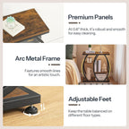 HOOBRO Industrial End Table, 4 Tier End Table with Storage Shelves, Small Side Table with Geometric Metal Frame, Night Stand for Living Room, Bedroom, Office, Rustic Brown and Black BF164BZ01