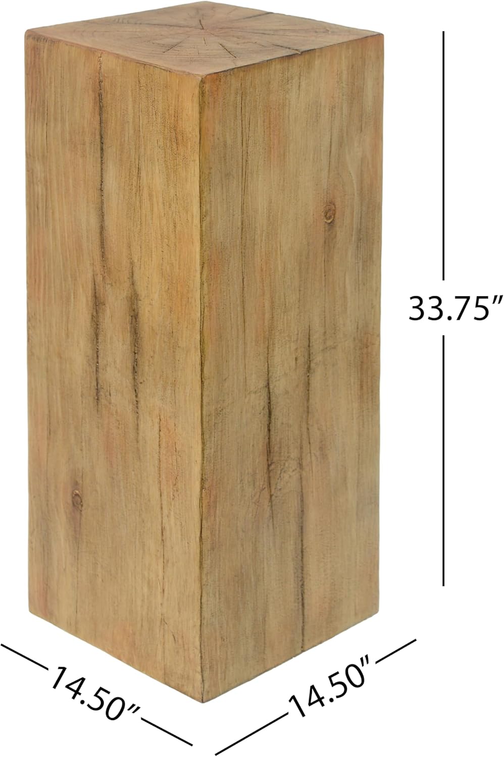 JIJIWANG 33.75" Square Living Room Side Table,Wood-Like Distressed Finish End Table,Decorative Coffee Tables for Indoor Outdoor Usage,Space Saving Furniture,Natural