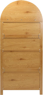 Polibi 71" Tall Arched Kitchen Pantry Cabinet with Glass Doors,Farmhouse Storage Cabinet with Adjustable Shelves & Barn Door Design,Large Freestanding Cupboard for Kitchen, Living, Dining Room,Oak