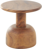 Deco 79 Wood Handmade Side End Accent Table End Table with Rounded Block Base, Side Table 16" x 16" x 16", Brown