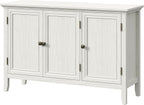RoyalCraft Buffet Cabinet with Storage, Mid Century Modern Sideboard with 3 Doors, Wood Credenza Coffee Bar Cabinet, Console Table for Dining Room, Living Room, Kitchen, Hallway, Grayish-White