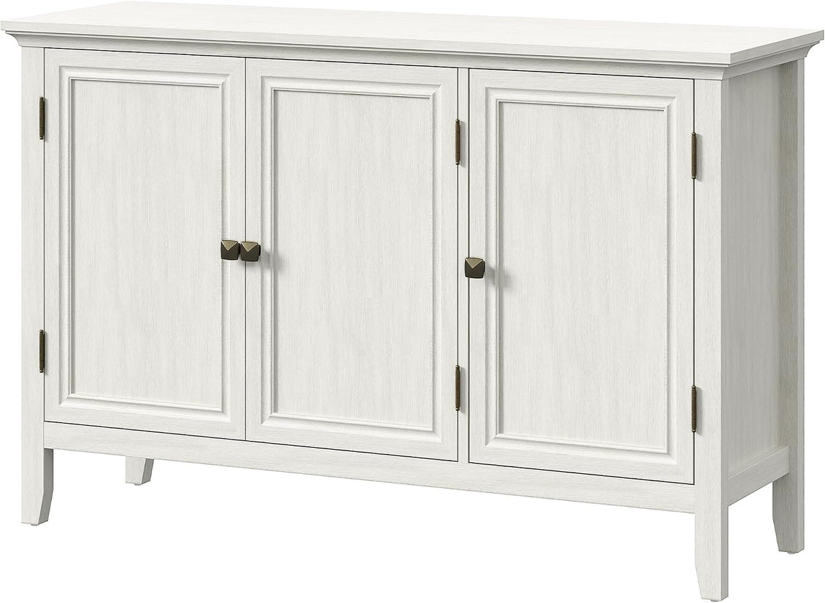RoyalCraft Buffet Cabinet with Storage, Mid Century Modern Sideboard with 3 Doors, Wood Credenza Coffee Bar Cabinet, Console Table for Dining Room, Living Room, Kitchen, Hallway, Grayish-White