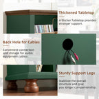 Joaxswe 24" Wide Record Player Stand with Vinyl Record Storage, Green | Mid-Century Record Player Table Up to 200 Albums,Large Wood Turntable Stand Cabinet Dispaly Shelf for Living Room,Bedroom