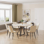Modern Dining Chairs Set of 4, PU Leather Dining Room Chairs, Upholstered Kitchen Chairs with Ergonomic Backrest & Sturdy Metal Legs, Perfect for Dining Room, Living Room, White