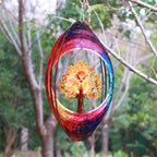 Spring Song Tree of Life 3D Kinetic Wind Spinner for Yard and Garden Stainless Steel Spinner Indoor and Outdoor Hanging Decor Crafts Ornaments Kinetic Art Spinner Hanging Wind Spinners Decor Gifts