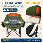 Coldbee Oversized Camping Chairs, Heavy Duty Padded, Thick Headrest, Green
