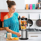 COSTWAY Professional 64oz Countertop Blender, Smoothie Maker Built-in Self-Cleaning with 10 Speed Control & 8 Pre-Set Programs, Pitcher, Crushing Blender for Smoothies, Frozen Fruit, 1500W
