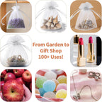 100pcs Organza Bags for Small Gift 4x6 Inch, Premium Mesh Bags Drawstring Candy Jewelry Packaging Sachet Bags, Easter Day Wedding Party Favors Small Gift Bag Durable & Scent-Free for Small Business