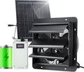 GROWNEER Solar Powered Exhaust Fan, 30W Solar Panel+12" High Speed Solar Powered Fans with Power Adapter, High Speed Waterproof Solar Fan with Bracket for Shed, Chicken Coop, Greenhouse, Attic